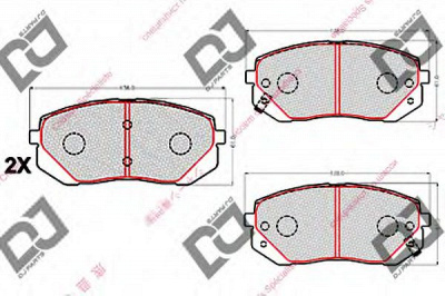 DJ PARTS bp2164 -  Комплект тормозных колодок, дисковый тормоз